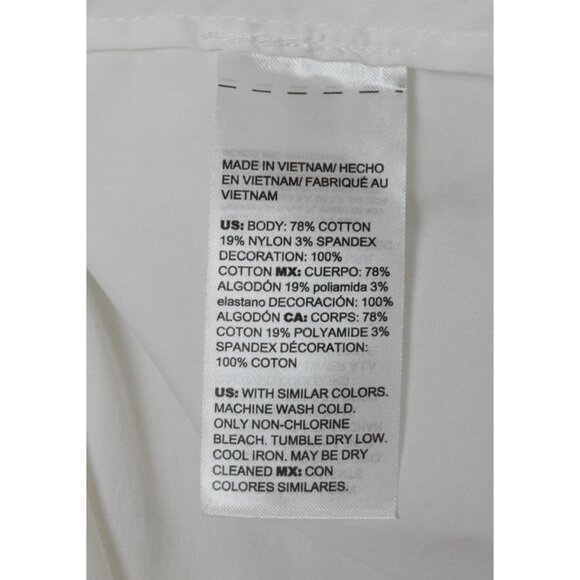 CHICO'S COTTON POPLIN WHITE BILLOW-SLEEVE TOP - Picture 8 of 8